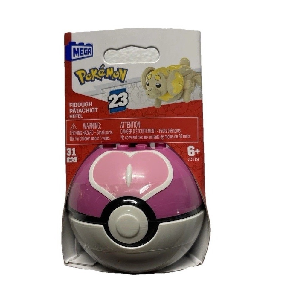 Mega Construx Pokemon FIdough PatachiOT Hepel Poke Ball Building Toy NEW